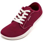 HOBIBEAR Barefoot Minimalist Shoes Wide Width Sneakers for Womens Mens Low Drop Lightweight Road Running Walking Tennis Casual Mesh Comfy Loafer Nurse Workout Work Drving Travel Wine Red