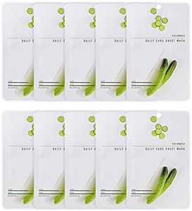 Pack of 10] EUNYUL Daily Care Facial Sheet Mask Pack Cucumber x 10ea Korean Skincare Hydrating & Nourishing & Natural Ingredients for All Skin Types