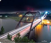 Pennybacker Bridge Austin Texas at Night Thick Mouse Pad by Atomic Market