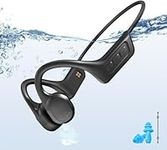 Bone Conduction Swimming Headphones Bluetooth IPX8 Waterproof Underwater Headphones for Swimming Built-in 32G Memory for Swimming, Surfing, Running (Black)