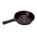 Aarogyam Cast Iron Mini Skillet Tadka/Frying Pan - 6” |Round | Long Handle | Pre-Seasoned | Gas & Induction Compatible | Non-Toxic | Naturally Non-Stick | Oven Safe (1.2 Kgs)