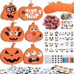 Besslly 36 Set Fall Halloween Foam Pumpkin Crafts, Assorted 334 Pcs Halloween Crafts Foam Pumpkin Stickers DIY Fall Halloween Decorations Ornaments Classroom Party Favor Supplies Activities