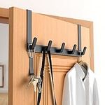 CHAUNCEY HOME Over The Door Hooks Hanger with Extended Arms - Bathroom Accessories and Towel Rack Organizer, 1 Pack, Matte Black