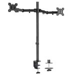 VIVO Dual Monitor Stand Up Desk Mount Extra Tall 99cm Pole, Fully Adjustable Stand for up to 27 inch Screens, STAND-V012