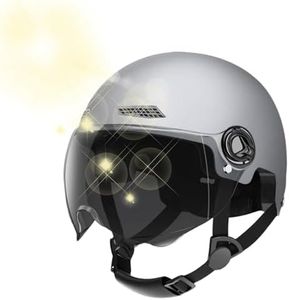 Casco De Motocicleta, Casco De Moto Medio Abierto, Cascos De Bicicleta De Carretera, Casco Bicicleta Urbano Hombre Mujer, Casco Patinete Electrico Adulto con Forro Desmontable, Transpirable 54-62cm