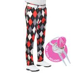 Royal & Awesome Golf Pants Men, Crazy Patterned Mens Golf Pants, Diamonds in The Rough, 38W x 32L