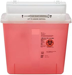 Covidien 8507SA SharpSafety Container with Counterbalance Lid, 5 quart Capacity, Transparent Red (20 Count)
