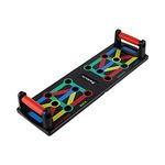 Burnlab Push Up Board (Black) | Color-coded pushup board training system | Targets specific muscles - chest, shoulders, back, and arms