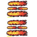 Sourcingmap Automobile Adhesive Fire Flame Decal Sticker Orange Red Yellow Pair