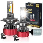 Audio Wheels H4-110W Car Led Headlight Bulbs, 16,000 Lumens Super Bright LED Headlight Conversion Kit for Cars 6000K Cool White Quick Installation Halogen Replacement, Pack of 2