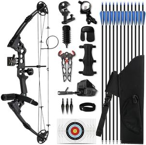 SERfawnCH Compound Bow Kit 20-60lbs Adjustable for Outdoor Use & Target Practice, Adult/Beginner Bow Package