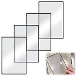 Gjinxi Page Magnifying Sheet 3X, 4Pcs Lightweight Handhold Full Page Magnifier for Reading, Rectangular Flat Sheet Fresnel Lens, Magnifier for Seniors and Low Vision Reading, Inspection, Coin, Jewelry