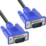 1.5m VGA to VGA Cable, VGA Adapter Display Cable, VGA Computer Monitor Lead Cable, 15 pin 1080P Full HD SVGA/VGA Male to Male Monitor Extension Lead for Computer PC Laptops TV Projectors & More.