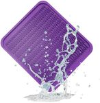 ZLR Silicone Dish Drying Mat for Kitchen Counter, Eco-Friendly Quick Dry Dish Mat, Easy Clean Multi Usage Drying Matt, Heat Resistant Trivet, 16" x 18" XL, Meadow Violet