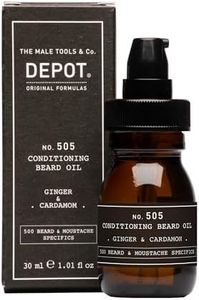 DEPOT No. 505 Conditioning Beard Oil 30ml – Ginger & Cardamom, Apricot, Jojoba & Sunflower Oils for Soft, Shiny, Nourished Facial Hair, Detangles & Strengthens Beard