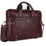 HAMMONDS FLYCATCHER Genuine Leather Office Bag for Men – Laptop Bag for Men - Fits 15.6 Inch Laptop - Leather Bag for Men with Adjustable Strap and Multiple Compartments - 1 Year Warranty - Brown