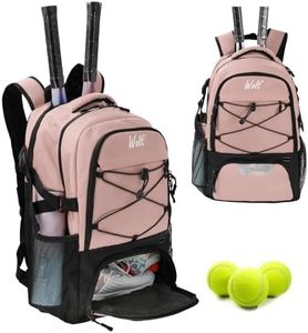 WOLT Tennis Bag - Large Tennis Racket Backpack for Men & Women - Ventilated Shoe Compartment - Holds 2 Rackets