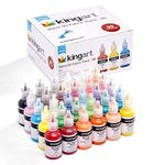 KINGART Permanent Fabric Paint, Set of 30 Colors, 30ml Bottles, Washer & Dryer Safe, Textile Paint for Clothes, T-Shirts, Jeans, Bags, Shoes, Art and Craft Supplies for DIY Projects