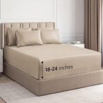 Extra Deep Queen Sheet Set - 6 Piece Breathable & Cooling Sheets - Hotel Luxury Bed Sheets Set - Easy & Secure Fit - Soft, Wrinkle Free & Comfy Sheets Set - Cream Sheet Set w/Extra Deep Pockets