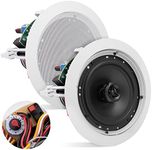 Pyle Ceiling and Wall Mount Speaker-6.5” 2-Way 70V Audio Stereo Sound Subwoofer Sound with Dome Tweeter,500 Watts,in-Wall&in-Ceiling Flush Design for Home Surround System-Pyle PDIC63T(White)