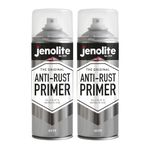 JENOLITE Anti-Rust Primer Spray Paint | GREY | 2x400ml | High Performance Metal Primer | Rust & Corrosion Protection | Primer Paint For Cars, Radiators, Garden Furniture & More