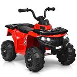 GYMAX Kids Electric Quad Bike, 6V Battery Powered Toy Car with Music, Story, Headlights, USB/MP3/AUX, Forward & Backward, Children Electric ATV for 3 Years Old + Boys Girls (Red)