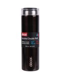 Décor Double Wall Stainless Steel Travel Mug - Keeps 4 Hours Hot - 12 Hours Cold - Car Cup Holder Compatible - Removable Screw Top Lid - 300ml Black