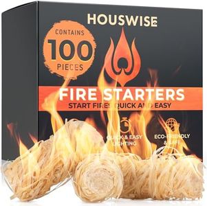 Fire Starter 100 pcs - Natural Fire Starters for Indoor & Outdoor, Firestarter for Wood Stove, Fireplace Campfires, Chimney, Grill, Fire Pit, BBQ