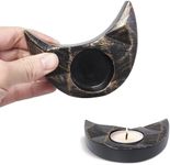 Dawhud Direct Black Resin Moon Candle Holder | Elegant Design, Handicrafts and DIY, Durable Material, Perfect for Large Candles, Easy to Use - Tea Lights Candle Holder Decor