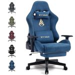 Symino Gaming Chair, Computer Chair with Footrest, Headrest and Lumbar Support, Ergonomic PC Chair, Height Adjustable Rotating Task Chairs, Blue