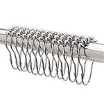 Premium Shower Curtain Rings Hooks 100% Stainless Steel Metal Polished Chrome with Roller Balls; Set of 12 - and Rustproof from 2LB Depot