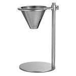Pour Over Coffee Maker, Adjustable Pour Over Coffee Stand with Double Filter, Freestanding Drip Cone Brewer and Stand, Make Coffee Directly into Mug, Cup or Thermos, 1pcs, Stainless Steel