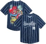 Nickelodeon Men's Spongebob Squarepants, Rugrats Baseball Jersey - Fashion Vintage Shirt - Jersey Top Men and Women (S-4XL), Spongebob Navy, Medium