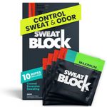 SweatBlock Clinical Strength Deodorant Antiperspirant Wipes - Treat Hyperhidrosis & Excessive Sweat - Men Women & Teens - 7 Days of Sweat Protection Per Wipe - Dermatologist Tested Unscented 10 ct