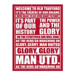 Metal Sign Plaque Print Poster Glory Glory Man Utd Song Lyrics Fan Chant Football Gift Dad Man Cave Shed Home Bar Ref7073 (10x8 inches (Approx) 25cmx20cm)