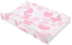 Babycurls Deluxe Anti-Roll PVC Wedge Nappy Baby Changing Mat with Curved Sides and Raised Edges for Babies from Birth Upwards Wipe Clean and Waterproof 69 x 45 x 8cm (Butterflies Hearts)