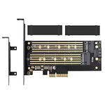 YATENG Dual M.2 PCIE Adapter for SATA or PCIE NVMe SSD with Advanced Heat Sink Solution M.2 SSD NVME (m Key) or SATA (b Key) 22110 2280 2260 2242 2230to PCI-e 3.0 x 4 Host Controller Expansion Card