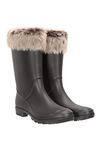 Mountain Warehouse Faux Fur Womens Wellies - Fully Waterproof Ladies Wellington Rain Boots, Cotton Lining, Moulded Footbed - Best for Autumn Winter, Outdoors & Daily Use Beige Womens Shoe Size 7 UK