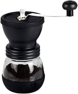 NILKANTH Manual Coffee Mill Grinder with Ceramic Burrs, with Stainless Steel Handle and Silicon Cove,Coffee Container Capacity:12 oz（350 ml）