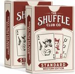 Shuffle Club Western Playing Cards – 2 Deck Cowboy-Inspired Set with Custom Face Cards – Vintage Decorative Gift for Collectors