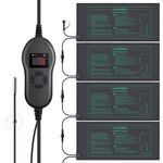 LUXBIRD 4 Pack Seedling Heat Mats with Digital Thermostat Controller, 10" x 20.75" Waterproof Plant Heating Pad Combo, for Seed Starting, Germination, Hydroponics, Brewing, Breeding, Greenhouses