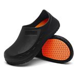 Chef Shoes for Men Nonslip Water Proof Work Shoes Mens Clogs Comfortable Nursing Nurse Shoes for Gardener Men Indoor and Outdoor for Kitchen Office Seaside-Zapatos de Cocina para Hombres, Black-2, 9.5