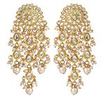 Karatcart Gold Plated Kundan Tassel Earrings for Women (Gold)