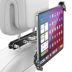 AboveTEK Tablet Holder for Car Headrest- Anti-Theft iPad Car Holder Back Seat, Secure Locking System with 360° Swivel, Universal for 4-11" Tablets, Aluminum Mount for Travel & Business -Black