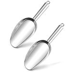 3 Ounce Mini Ice Scoop, HaWare Stainless Steel 2-Piece Multipurpose Small Food Scoop for Ice Cube Coffee Bean Flour, Perfect for Kitchen Party Bar, Mirror Polished, Dishwasher Safe (3oz)