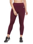 Clovia Women's Slim Fit Polyester Tights (Ab0047P09M_Polyester_M), Maroon