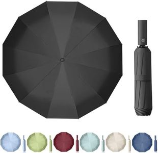 Maibar Umbrella Windproof Strong 24 Ribs Compact Umbrellas Sun UV Protection spf 50 Folding Travel Large Auto Open Close Umbrellas Umbrella (Black)