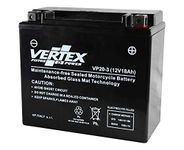 Vertex VP20-3 Sealed AGM Motorcycle Battery, 12V, 18Ah, CCA (-18) 270, Replaces: CTX20L-BS/CTX20HL-BS, YTX20L-BS, YB9-B Perfect battery for Motorcycle, ATV's, Personal Watercraft and Snowmobiles