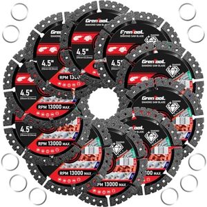 GRENTOOL 10PC Diamond Blades, 4.5",Multipurpose, Suitable for Cutting Metal