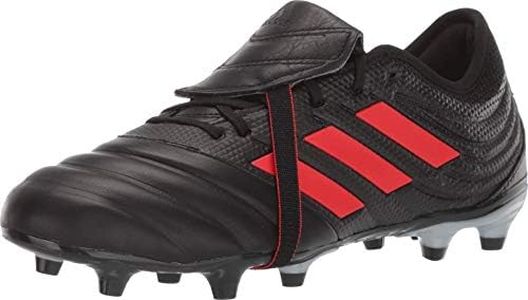 adidas Men's Copa Gloro 19.2 Firm Ground Soccer Shoe, Black/hi-res red/Silver Metallic, 12 M US
